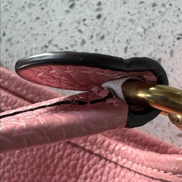 COACH NWOT Pebble Leather Cary Shoulder Bag in Bubblegum - Picture 10 of 12